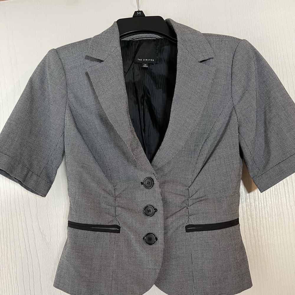 The Limited black and white blazer.